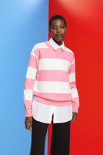 Esprit Striped sweatshirt Women Pink Sweatshirts & Hoodies P0D0X402
