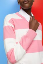Esprit Striped sweatshirt Women Pink Sweatshirts & Hoodies P0D0X402 - Image 3