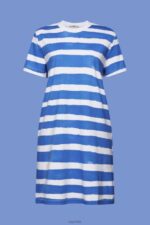 Esprit Striped T-Shirt Dress Women White Dresses P0D0X182 - Image 5