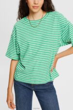 Esprit Striped T-shirt Women Green T-Shirts P0D0X373 - Image 2