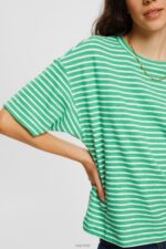 Esprit Striped T-shirt Women Green T-Shirts P0D0X373 - Image 5