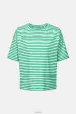 Esprit Striped T-shirt Women Green T-Shirts P0D0X373 - Image 7