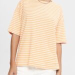 Esprit Striped T-shirt Women Peach T-Shirts P0D0X372