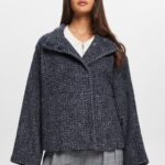 Esprit Structured Woven Jacket Women Navy Jackets P0D0X20