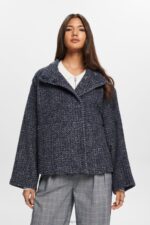 Esprit Structured Woven Jacket Women Navy Jackets P0D0X20