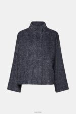 Esprit Structured Woven Jacket Women Navy Jackets P0D0X20 - Image 5
