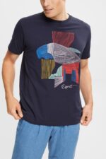 Esprit Sustainable cotton illustration t-shirt Men Navy T-Shirts P0D0X940