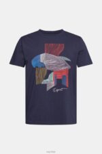 Esprit Sustainable cotton illustration t-shirt Men Navy T-Shirts P0D0X940 - Image 5