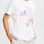 Esprit Sustainable cotton illustration t-shirt Men White T-Shirts P0D0X939