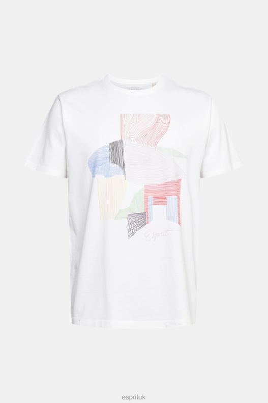 Esprit Sustainable cotton illustration t-shirt Men White T-Shirts P0D0X939 - Image 5