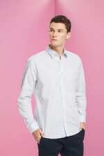 Esprit Sustainable cotton shirt Men Light Blue Shirts P0D0X832