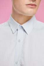Esprit Sustainable cotton shirt Men Light Blue Shirts P0D0X832 - Image 3
