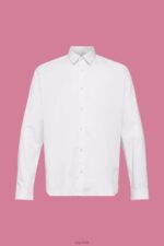 Esprit Sustainable cotton shirt Men Light Blue Shirts P0D0X832 - Image 5