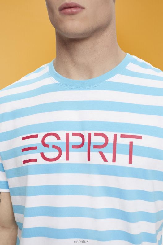 Esprit Sustainable cotton striped T-shirt Men Blue T-Shirts P0D0X743 - Image 3