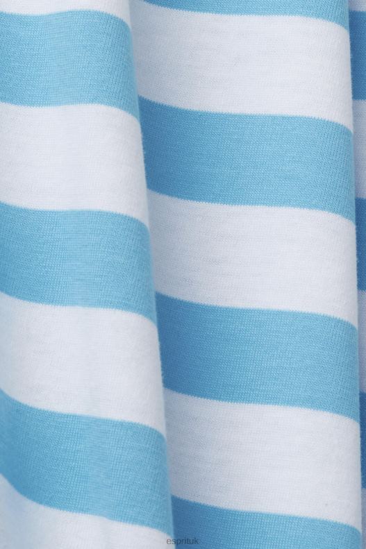 Esprit Sustainable cotton striped T-shirt Men Blue T-Shirts P0D0X743 - Image 4