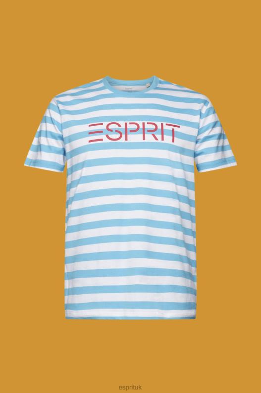 Esprit Sustainable cotton striped T-shirt Men Blue T-Shirts P0D0X743 - Image 5