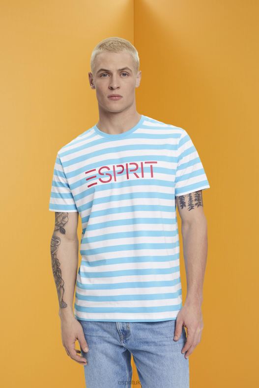 Esprit Sustainable cotton striped T-shirt Men Blue T-Shirts P0D0X743 - Image 1