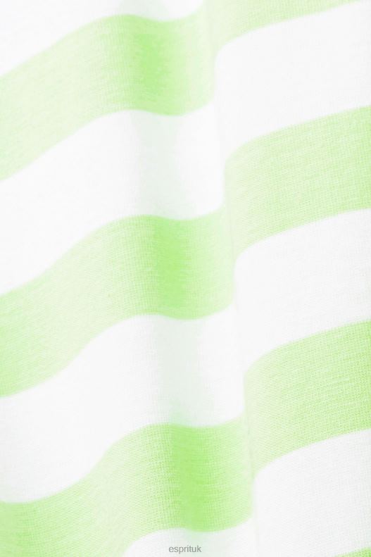 Esprit Sustainable cotton striped T-shirt Men Citrus Green T-Shirts P0D0X742 - Image 4