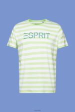 Esprit Sustainable cotton striped T-shirt Men Citrus Green T-Shirts P0D0X742 - Image 5