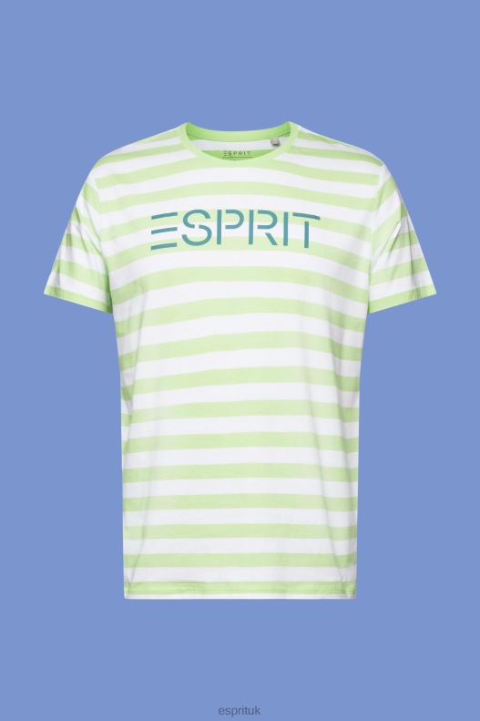 Esprit Sustainable cotton striped T-shirt Men Citrus Green T-Shirts P0D0X742 - Image 5