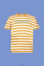 Esprit Sustainable cotton striped T-shirt Men Orange T-Shirts P0D0X745 - Image 5