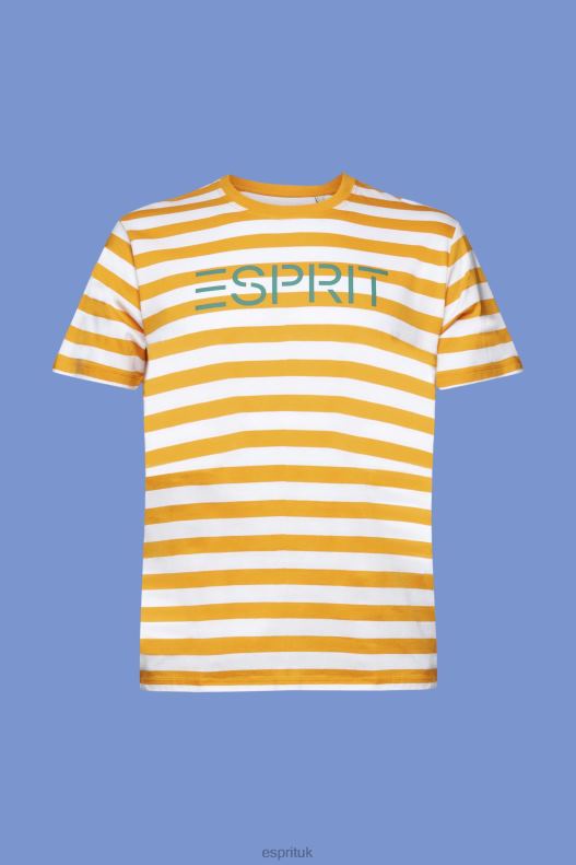 Esprit Sustainable cotton striped T-shirt Men Orange T-Shirts P0D0X745 - Image 5