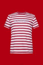 Esprit Sustainable cotton striped T-shirt Men Pink T-Shirts P0D0X744 - Image 5
