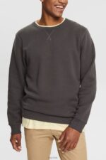 Esprit Sustainable crew neck sweatshirt Men Black Sweatshirts & Hoodies P0D0X935