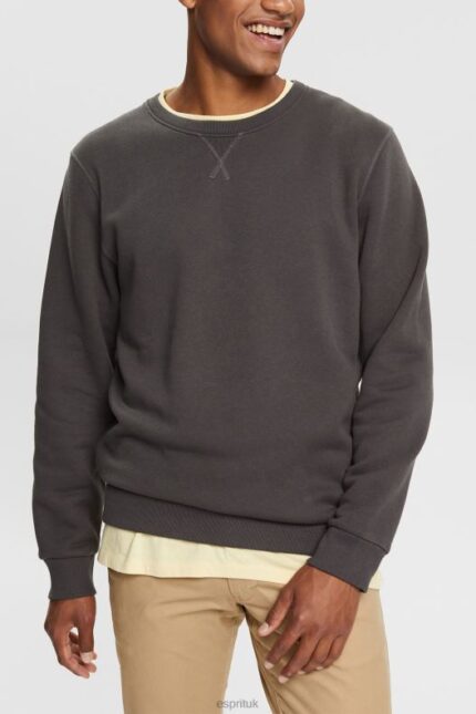 Esprit Sustainable crew neck sweatshirt Men Black Sweatshirts & Hoodies P0D0X935
