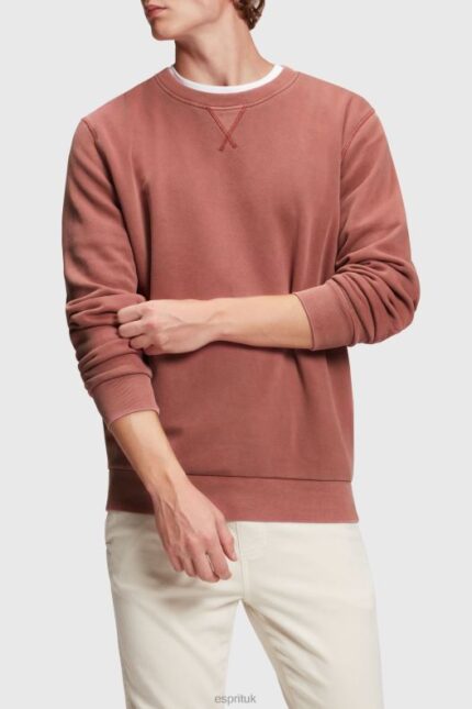 Esprit Sustainable crew neck sweatshirt Men Terracotta Sweatshirts & Hoodies P0D0X937