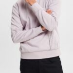 Esprit Sweatshirt with a zip pocket Men Lavender Sweatshirts & Hoodies P0D0X785