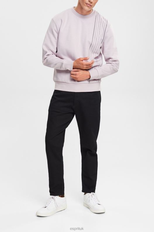 Esprit Sweatshirt with a zip pocket Men Lavender Sweatshirts & Hoodies P0D0X785 - Image 4