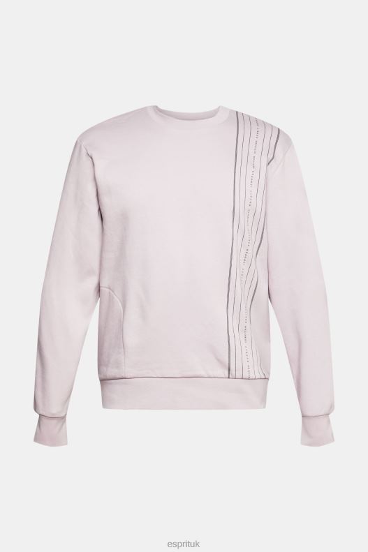 Esprit Sweatshirt with a zip pocket Men Lavender Sweatshirts & Hoodies P0D0X785 - Image 7