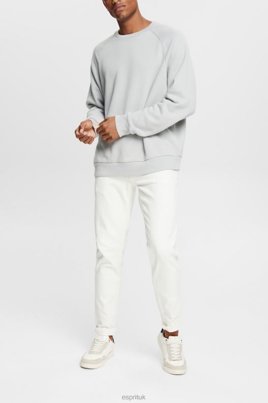 Esprit Sweatshirt with a zip pocket Men Light Grey Sweatshirts & Hoodies P0D0X933 - Image 2