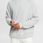 Esprit Sweatshirt with a zip pocket Men Light Grey Sweatshirts & Hoodies P0D0X933