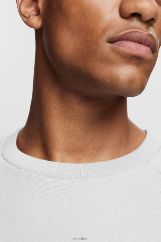 Esprit Sweatshirt with a zip pocket Men Light Grey Sweatshirts & Hoodies P0D0X933 - Image 3