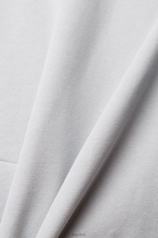 Esprit Sweatshirt with a zip pocket Men Light Grey Sweatshirts & Hoodies P0D0X933 - Image 4