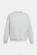 Esprit Sweatshirt with a zip pocket Men Light Grey Sweatshirts & Hoodies P0D0X933 - Image 5