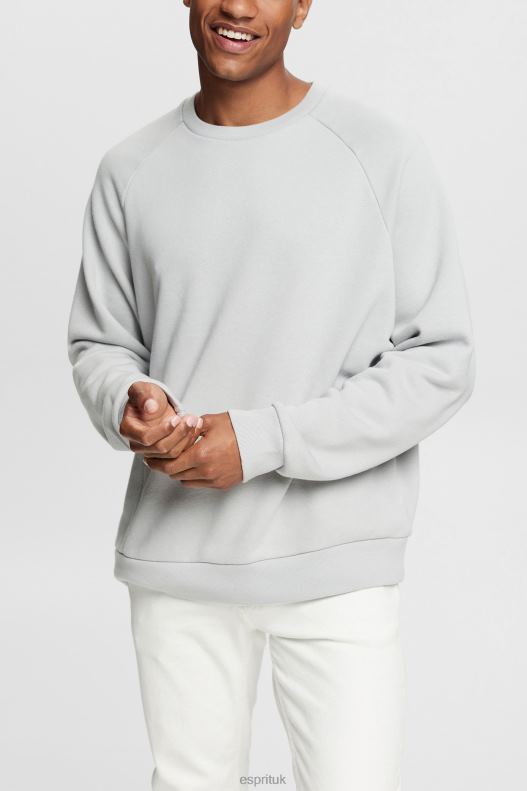 Esprit Sweatshirt with a zip pocket Men Light Grey Sweatshirts & Hoodies P0D0X933 - Image 1
