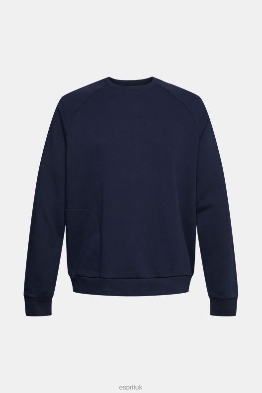 Esprit Sweatshirt with a zip pocket Men Navy Sweatshirts & Hoodies P0D0X934 - Image 5