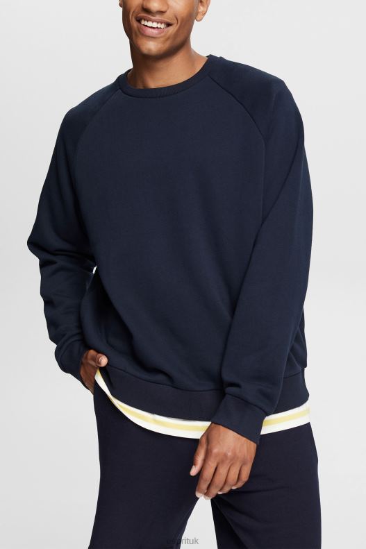 Esprit Sweatshirt with a zip pocket Men Navy Sweatshirts & Hoodies P0D0X934 - Image 1