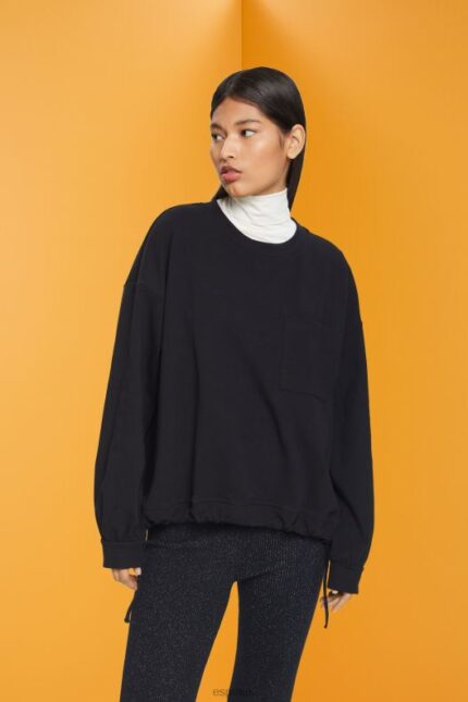 Esprit Sweatshirt with drawstring hem Women Black Sweatshirts & Hoodies P0D0X401