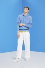 Esprit Sweatshirt with logo print Men Light Blue Lavender Sweatshirts & Hoodies P0D0X651 - Image 2