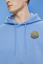 Esprit Sweatshirt with logo print Men Light Blue Lavender Sweatshirts & Hoodies P0D0X651 - Image 3