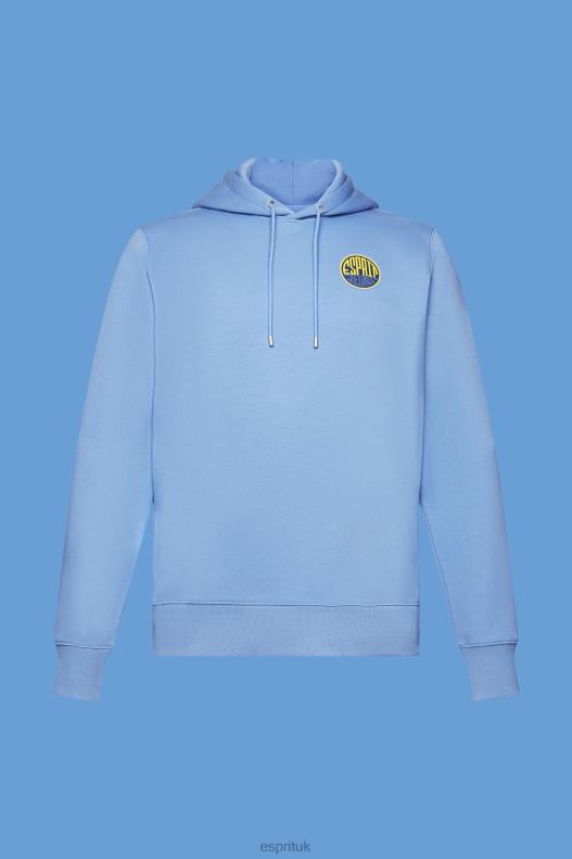 Esprit Sweatshirt with logo print Men Light Blue Lavender Sweatshirts & Hoodies P0D0X651 - Image 5