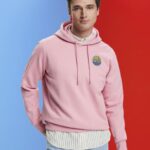 Esprit Sweatshirt with logo print Men Pink Sweatshirts & Hoodies P0D0X652