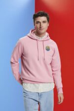Esprit Sweatshirt with logo print Men Pink Sweatshirts & Hoodies P0D0X652