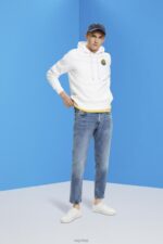 Esprit Sweatshirt with logo print Men White Sweatshirts & Hoodies P0D0X648 - Image 2