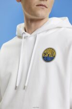 Esprit Sweatshirt with logo print Men White Sweatshirts & Hoodies P0D0X648 - Image 3