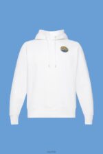 Esprit Sweatshirt with logo print Men White Sweatshirts & Hoodies P0D0X648 - Image 5